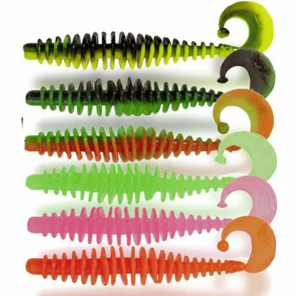 Magic Trout Kunstaas T-worm Twister 55 Mm β Smaak : Chilli Cheese β Verschillende Kleuren