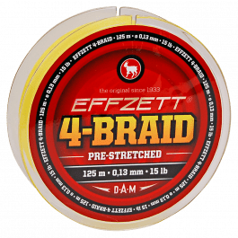 DAM β Effzett 4-Braid β Pre-stretched β Yellow 125 M β SUPERPROMO